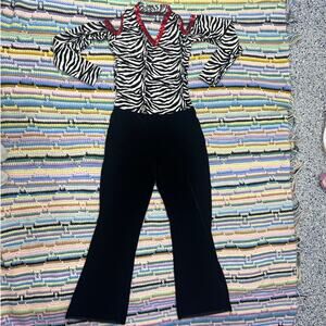 80s Zebra sequin jumpsuit